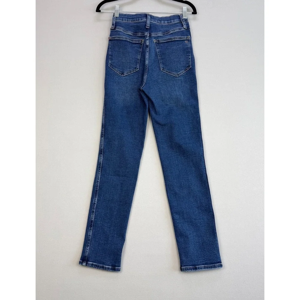 Madewell Stovepipe Jeans High Rise Straight Leg Blue Denim Size 25